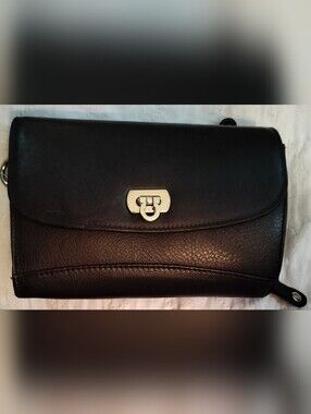 Small Classic Brown Leather Crossbody Bag with Flip Up Closure